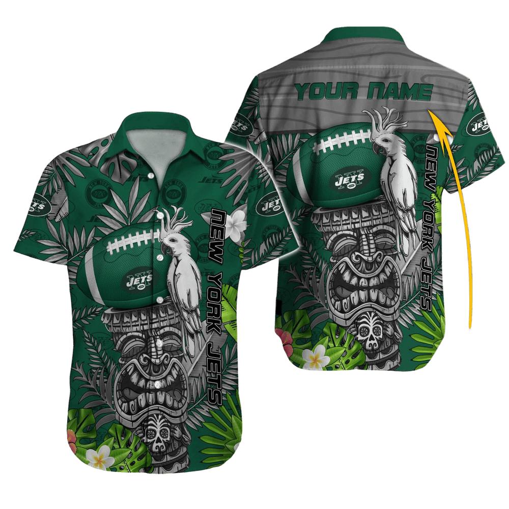 Personalized New York Jets Tiki Jungle Hawaiian Shirt