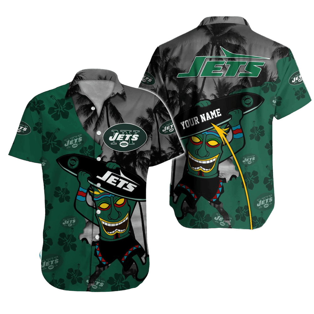 Personalized New York Jets Tiki Spirit Hawaiian Shirt