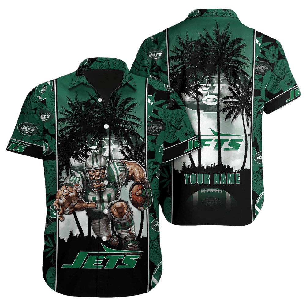 Personalized New York Jets Tropical Paradise Hawaiian Shirt