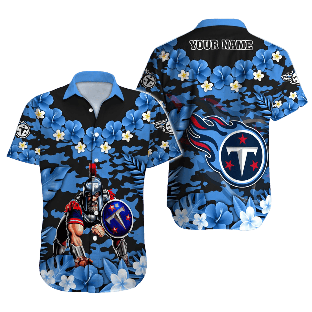 Personalized Tennessee Titans Camouflage Bloom Hawaiian Shirt