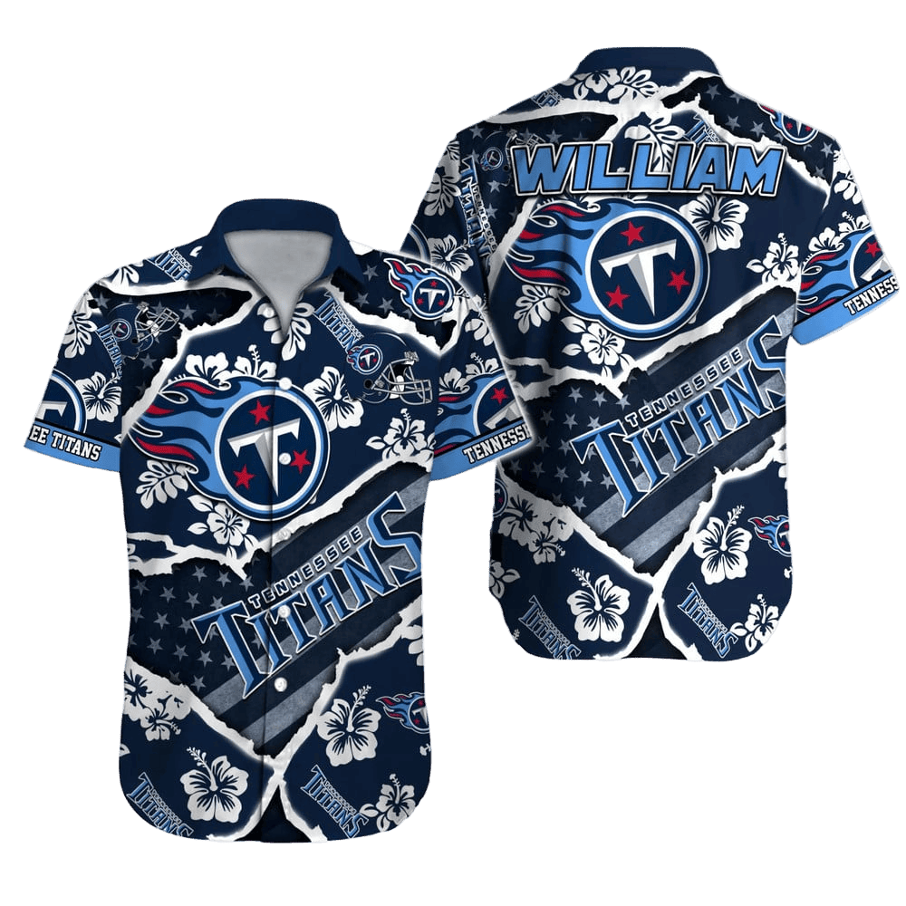 Personalized Tennessee Titans Floral Rip Hawaiian Shirt
