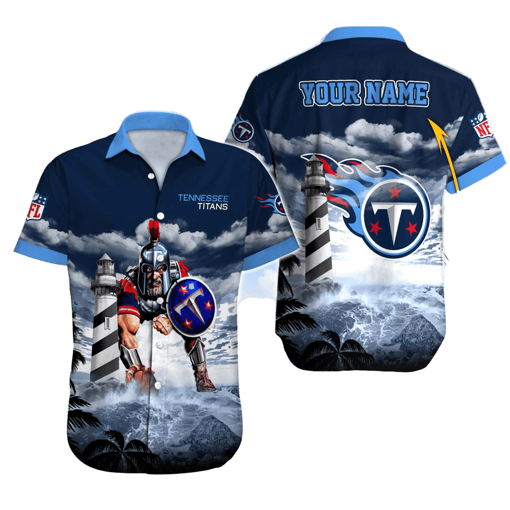 Personalized Tennessee Titans Lighthouse Guardian Hawaiian Shirt