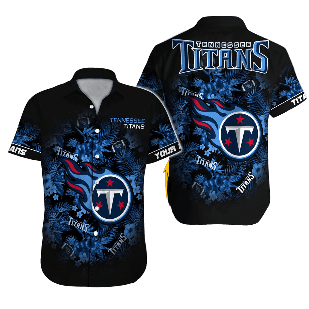 Personalized Tennessee Titans Midnight Flora Hawaiian Shirt