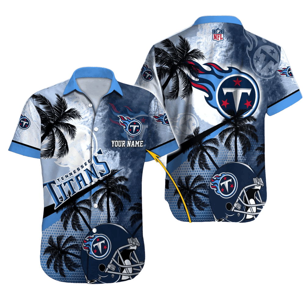 Personalized Tennessee Titans Moonlit Palms Hawaiian Shirt