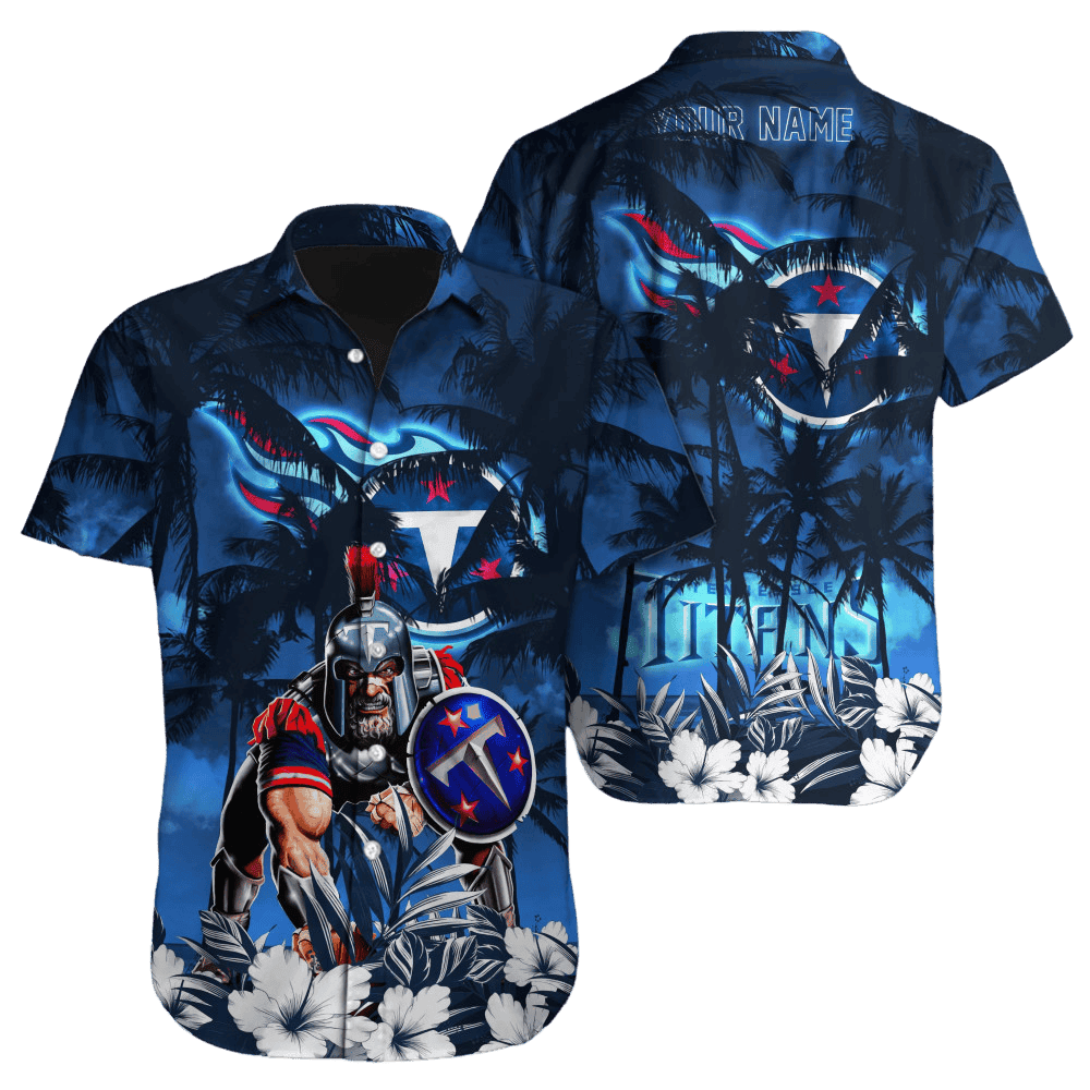 Personalized Tennessee Titans Night Shield Hawaiian Shirt