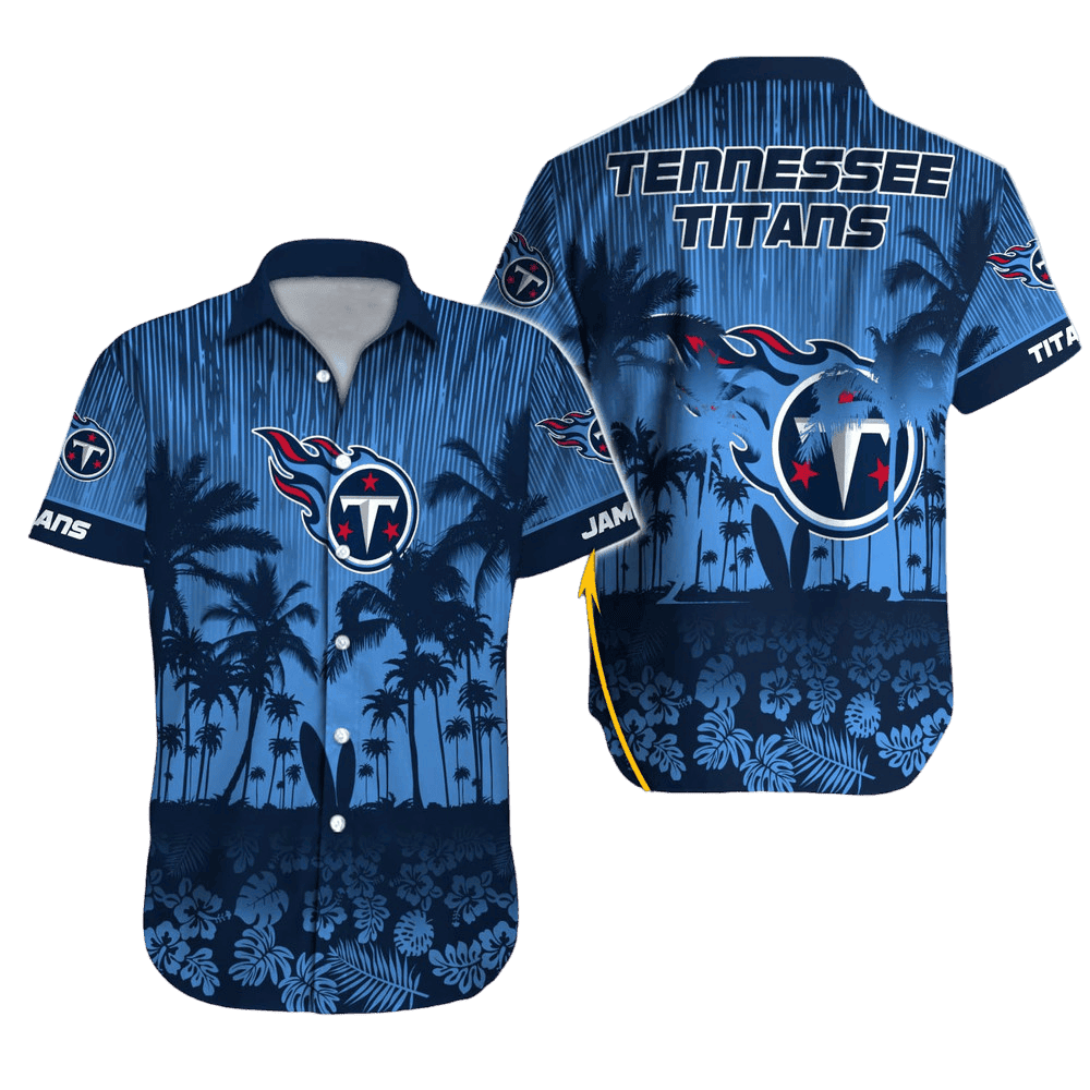Personalized Tennessee Titans Palm Horizon Hawaiian Shirt