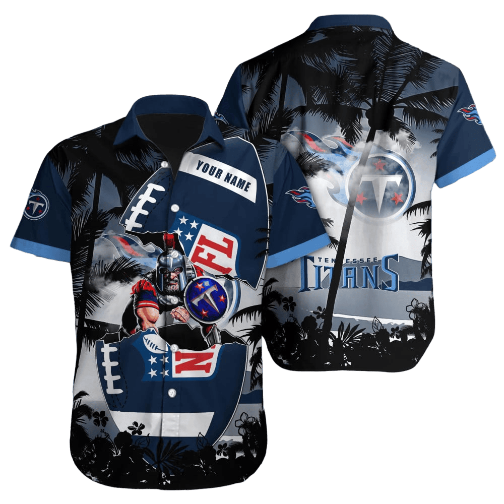 Personalized Tennessee Titans Palms Shield Hawaiian Shirt