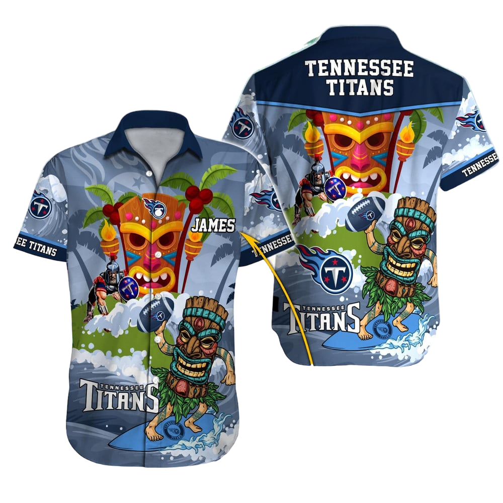 Personalized Tennessee Titans Tiki Wave Hawaiian Shirt