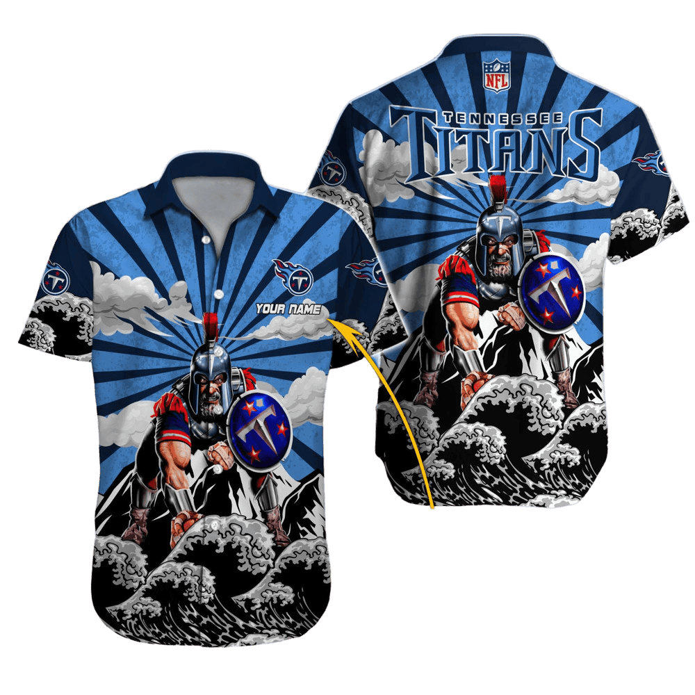 Personalized Tennessee Titans Warrior Sunrise Hawaiian Shirt