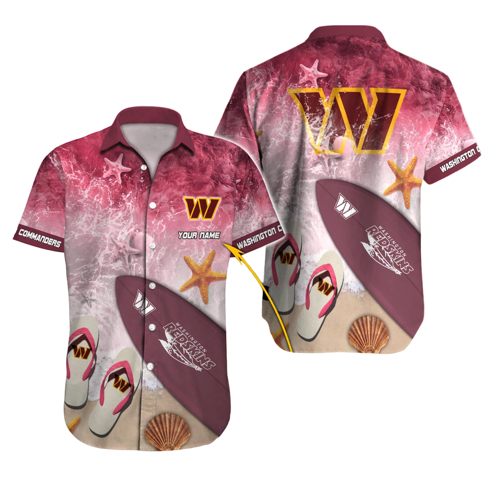 Personalized Washington Commanders Beach Vibes Hawaiian Shirt