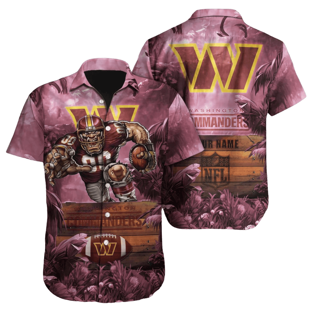 Personalized Washington Commanders Jungle Warrior Hawaiian Shirt