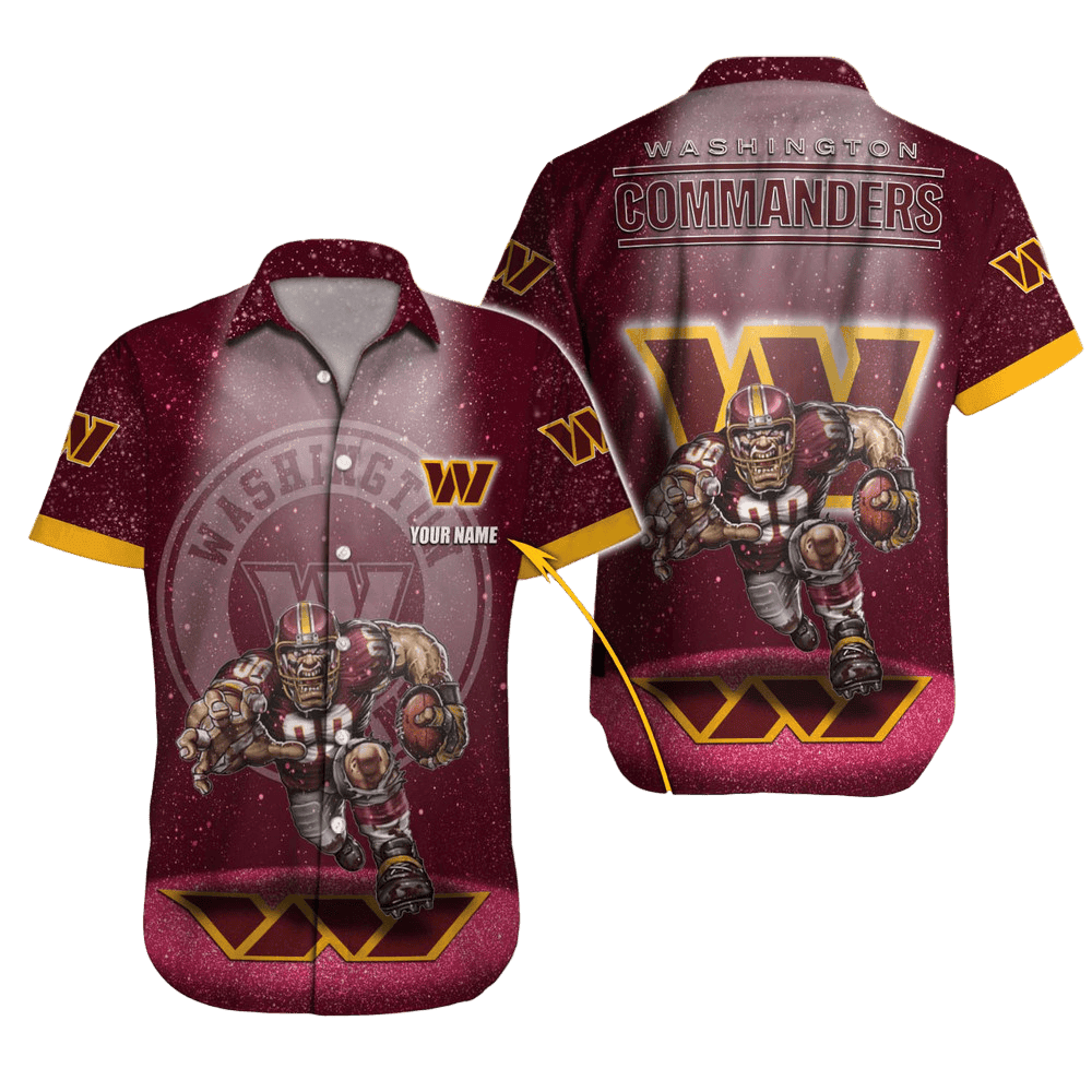Personalized Washington Commanders Starry Gridiron Hawaiian Shirt