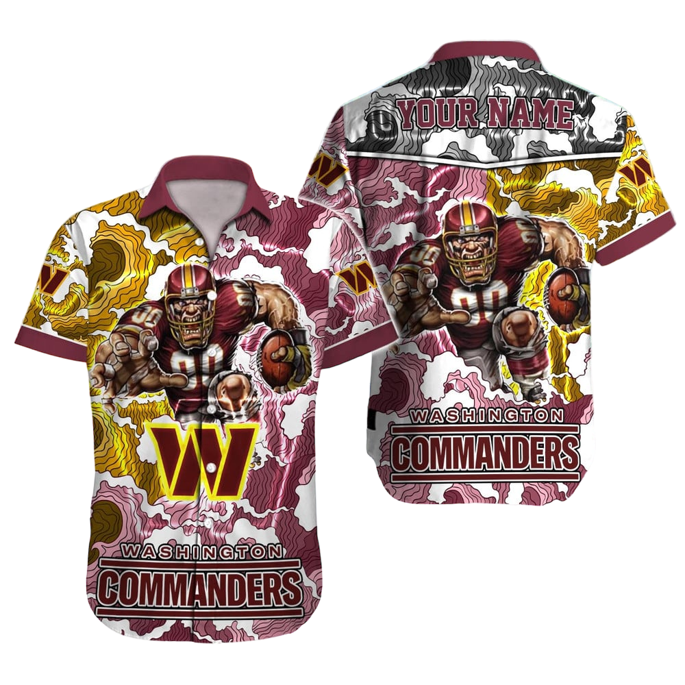 Personalized Washington Commanders Storm Blitz Hawaiian Shirt