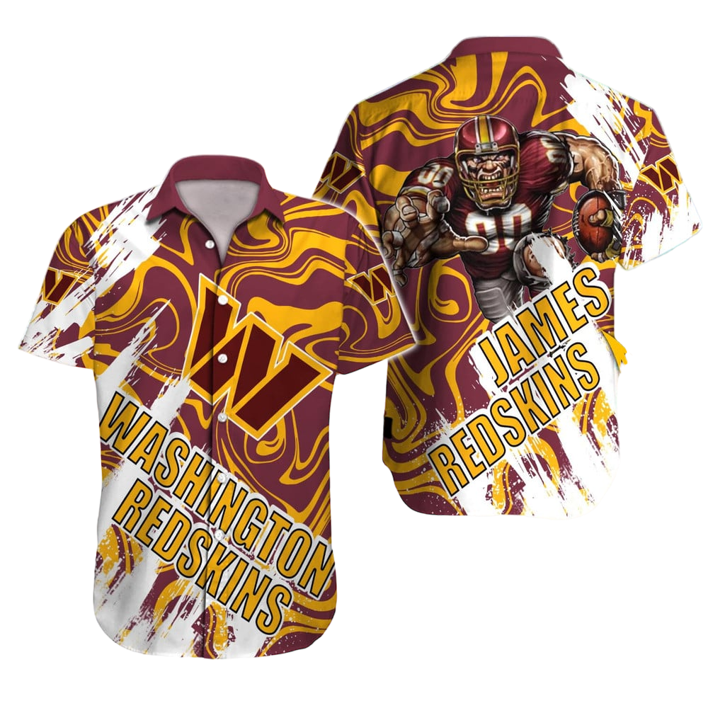 Personalized Washington Commanders Swirl Blitz Hawaiian Shirt