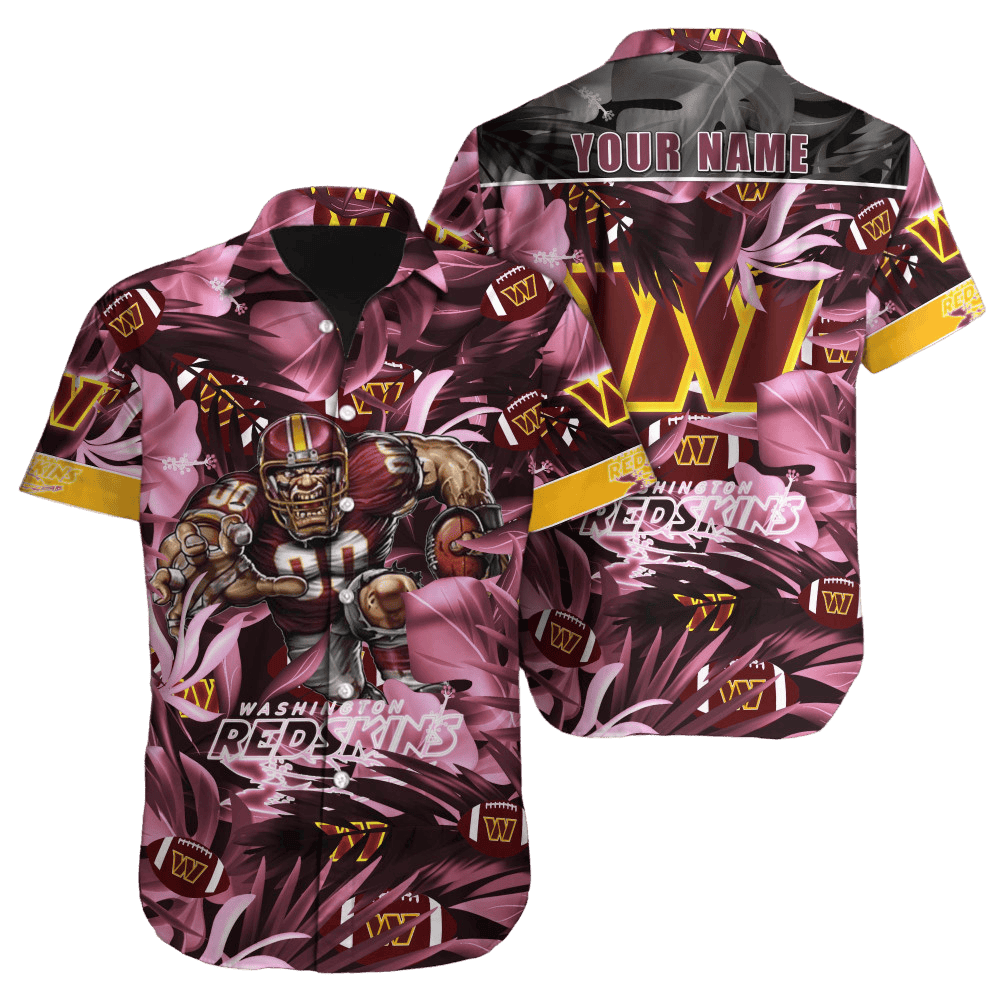 Personalized Washington Commanders Tropical Clash Hawaiian Shirt