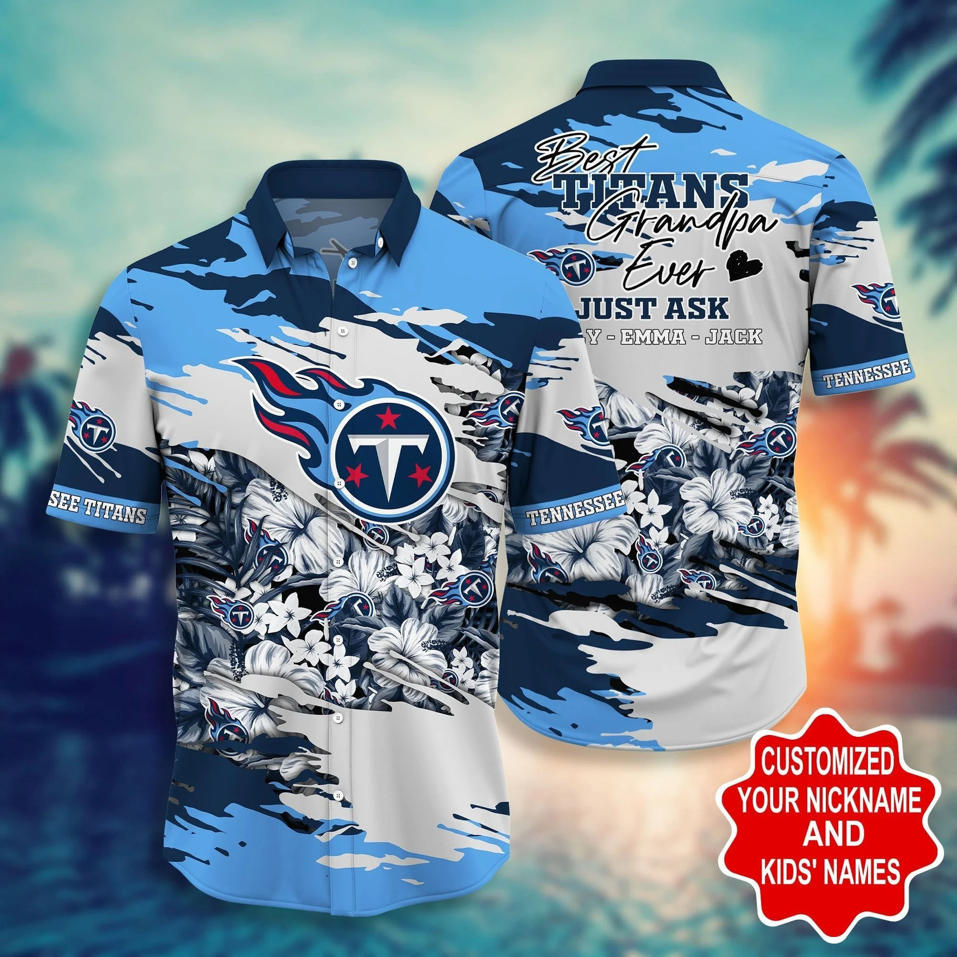 Pesonalized Best Titans Grandpa Ever Just Ask Hawaiiaan Shirt