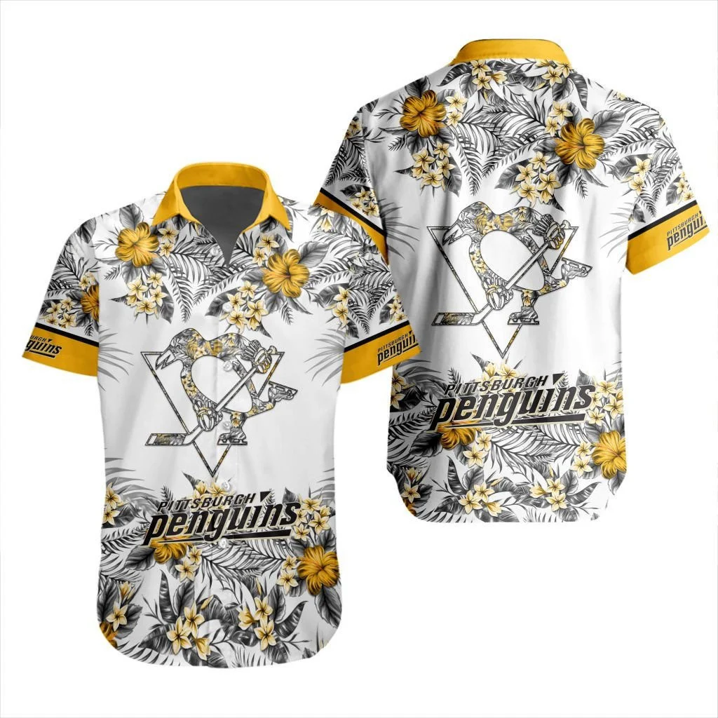 Pittsburgh Penguins Golden Blossom Hawaiian Shirt