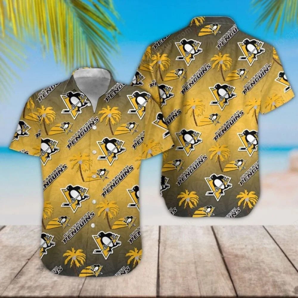 Pittsburgh Penguins Golden Tropic Hawaiian Shirt