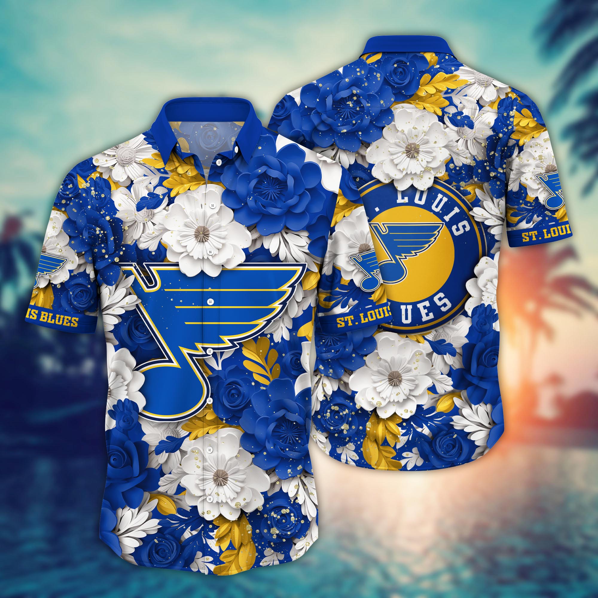 St. Louis Blues Floral Elegance Hawaiian Shirt