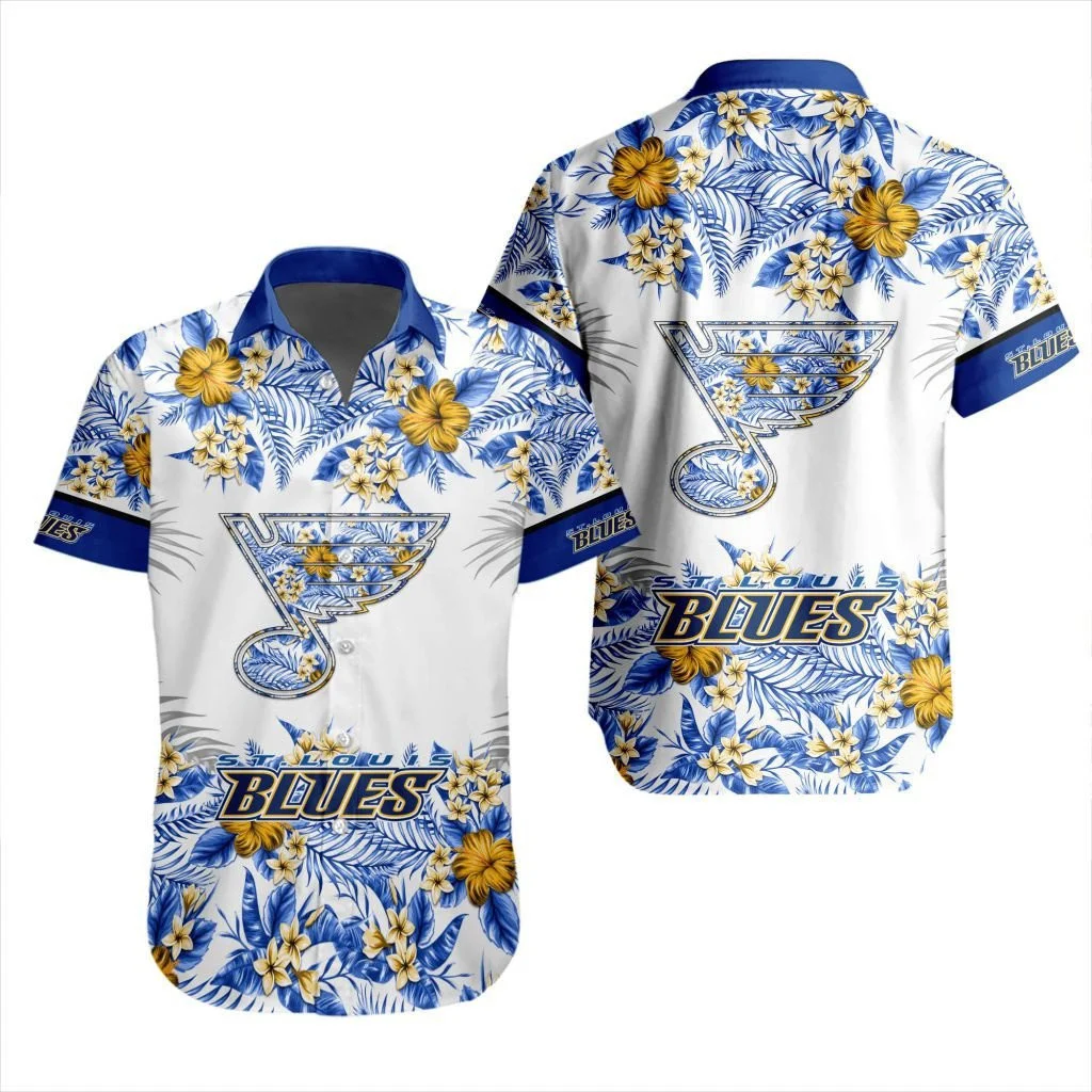 St. Louis Blues Floral Spirit Hawaiian Shirt