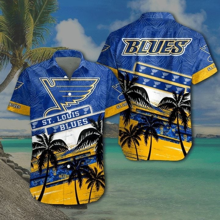 St. Louis Blues Island Sunset Hawaiian Shirt