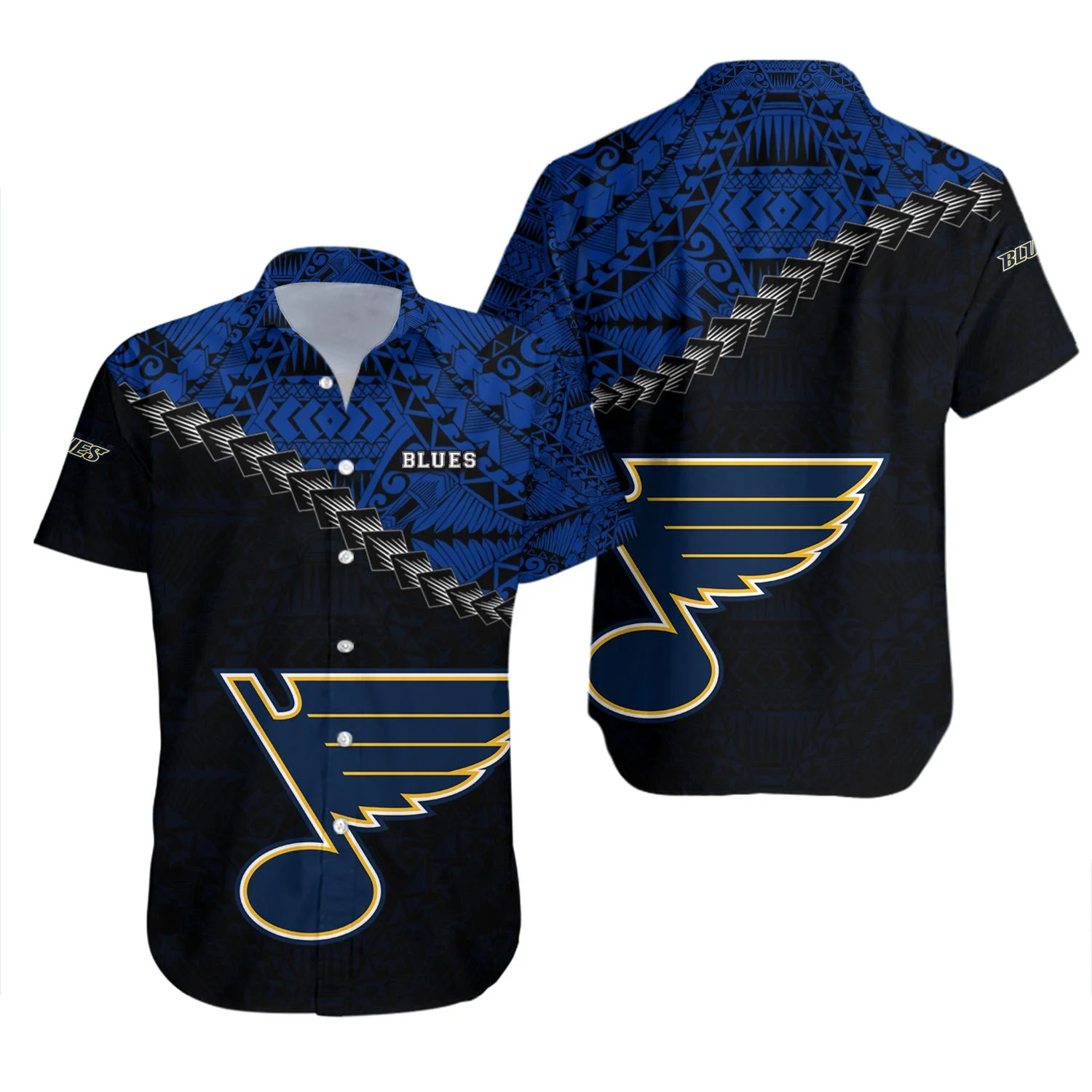 St. Louis Blues Tribal Night Hawaiian Shirt