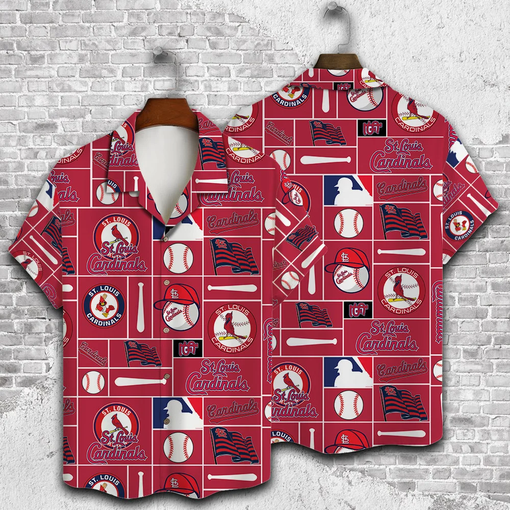 St. Louis Cardinals Baseball Blocks Hawaiian Shirt