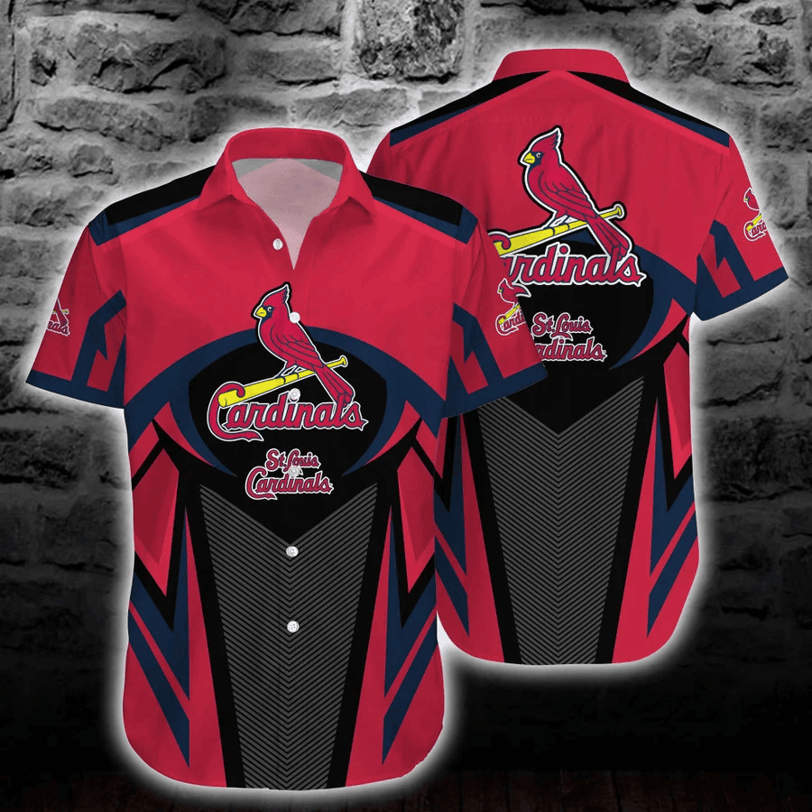 St. Louis Cardinals Bold Chevron Hawaiian Shirt