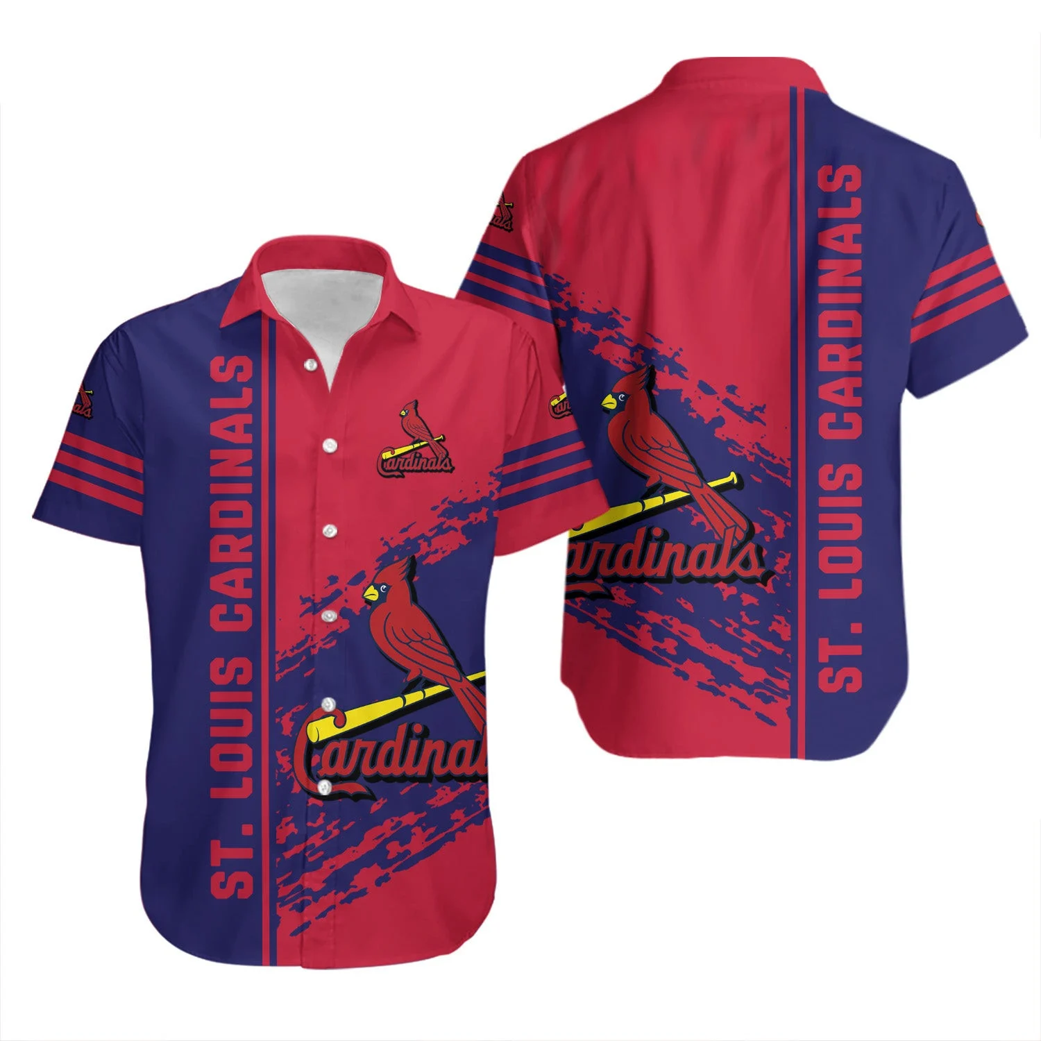 St. Louis Cardinals Dynamic Stripe Hawaiian Shirt