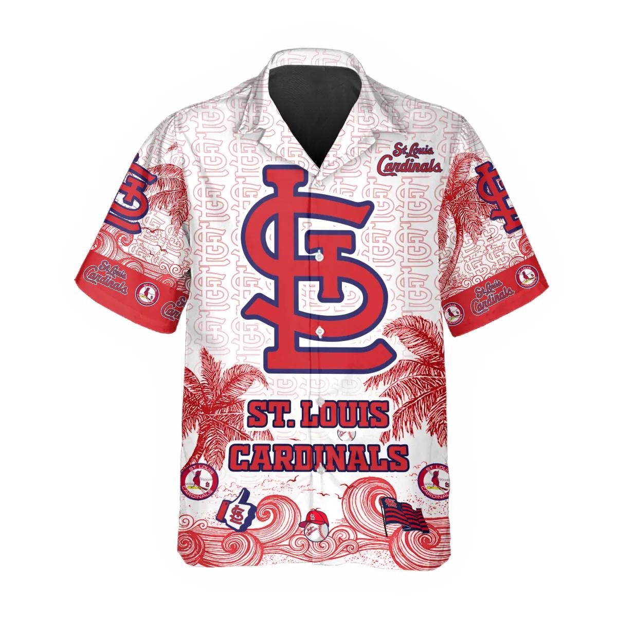 St. Louis Cardinals Ocean Waves Hawaiian Shirt