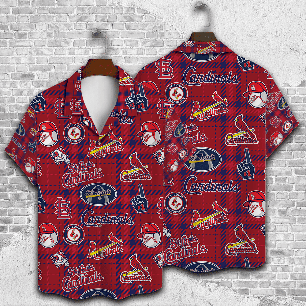 St. Louis Cardinals Plaid Pride Hawaiian Shirt