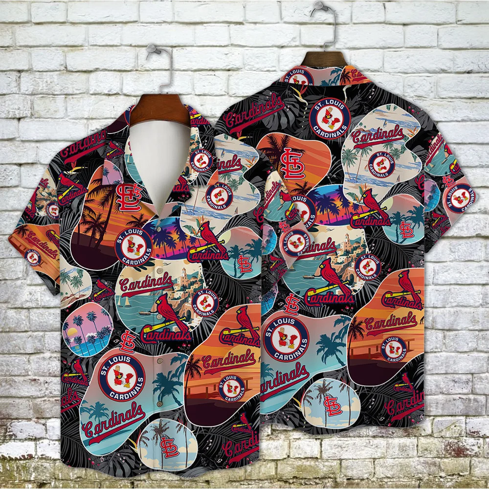 St. Louis Cardinals Sunset Collage Hawaiian Shirt