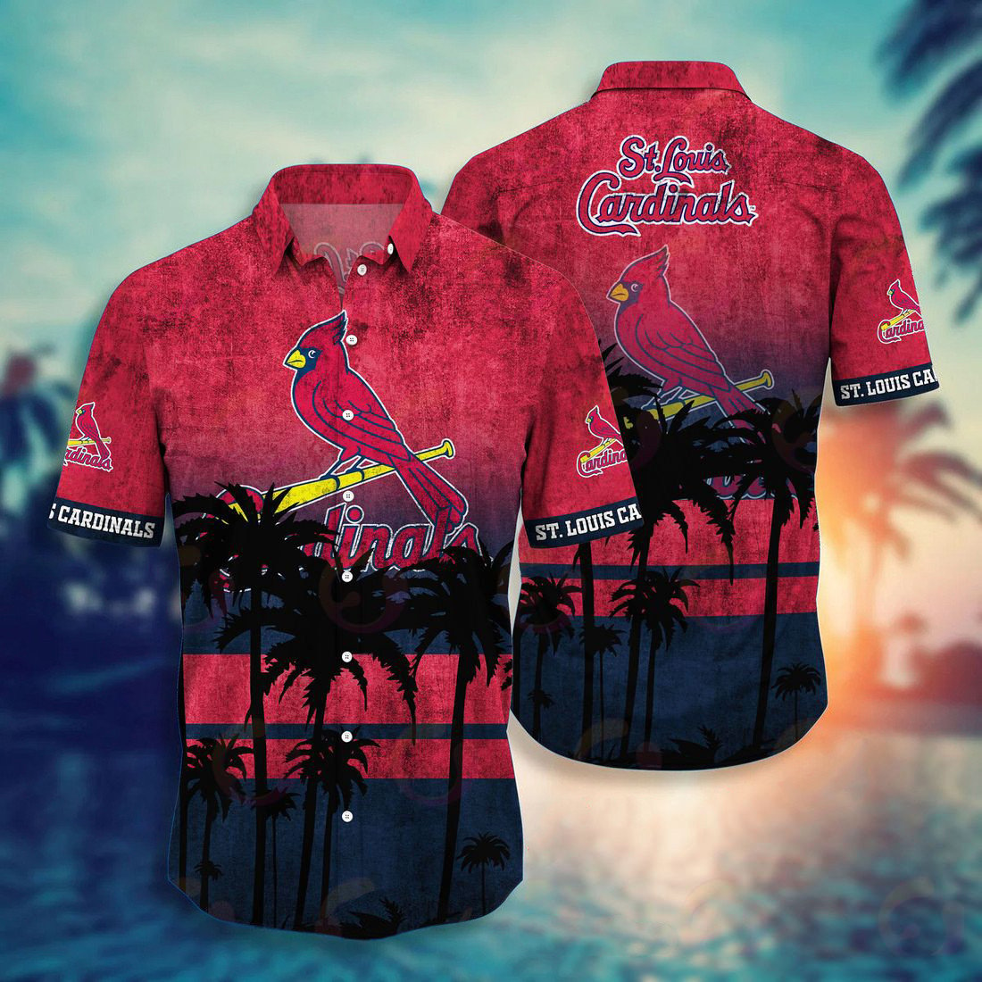 St. Louis Cardinals Vintage Sunset Hawaiian Shirt