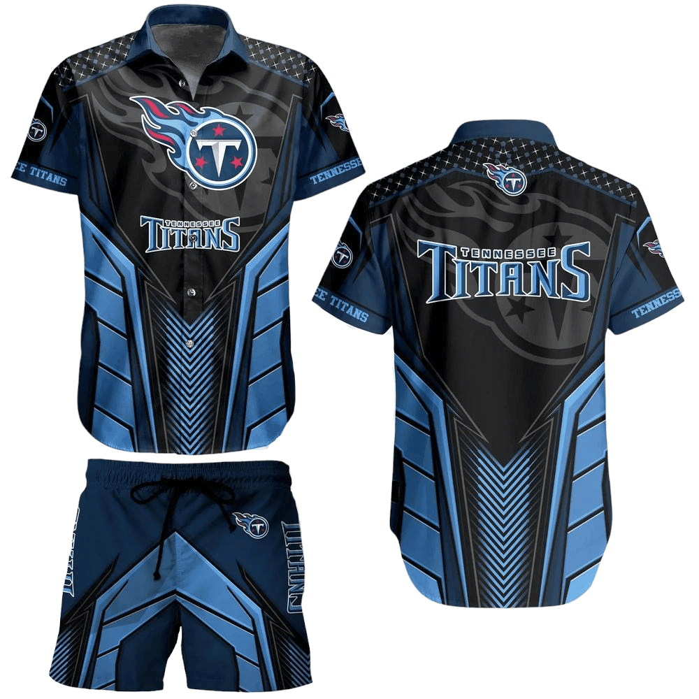 Tennessee Titans Geometric Power Hawaiian Shirt