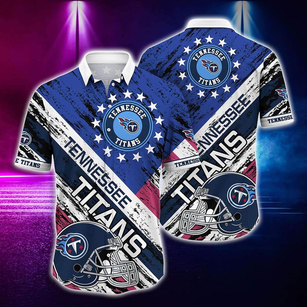 Tennessee Titans Graphic American Flag Hawaiian Shirt