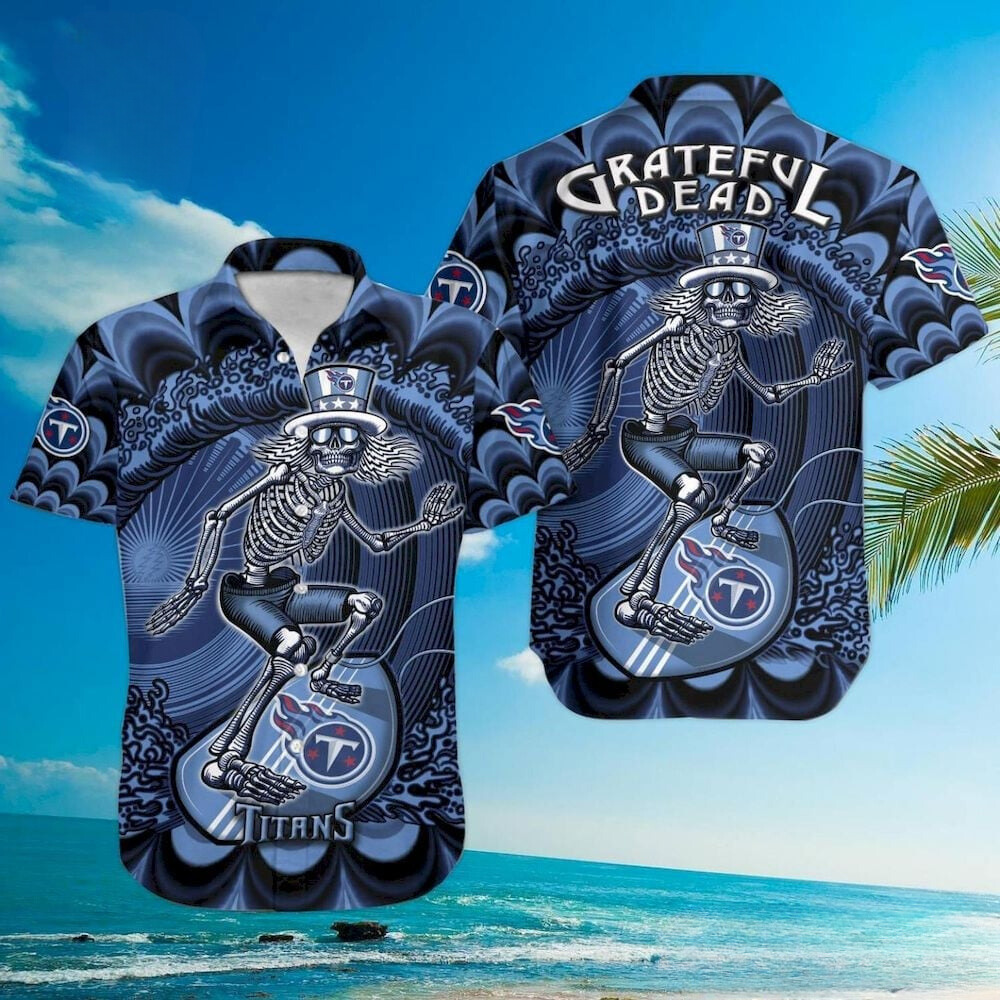 Tennessee Titans Grateful Dead Skeleton Hawaiian Shirt