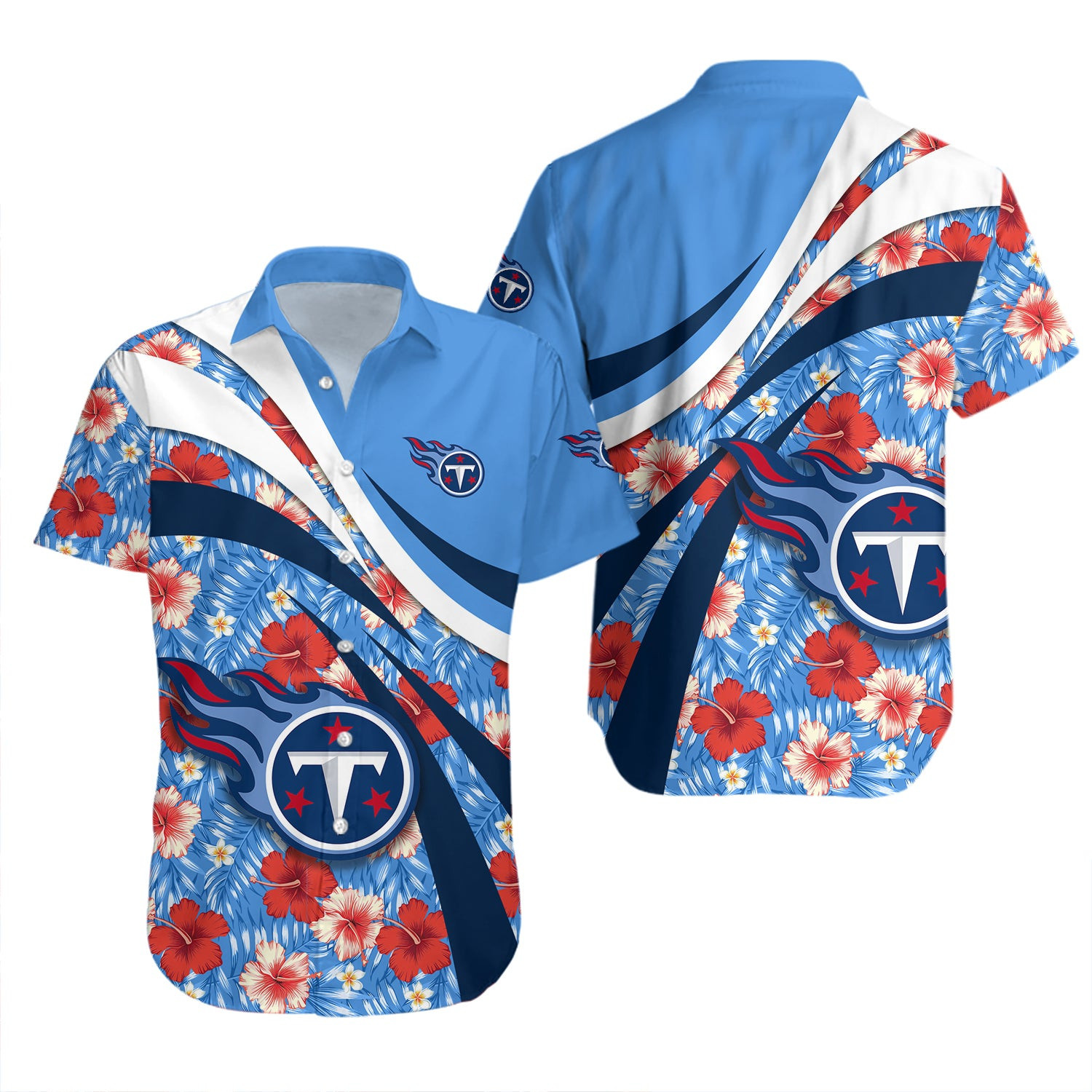 Tennessee Titans Hibiscus Breeze Hawaiian Shirt