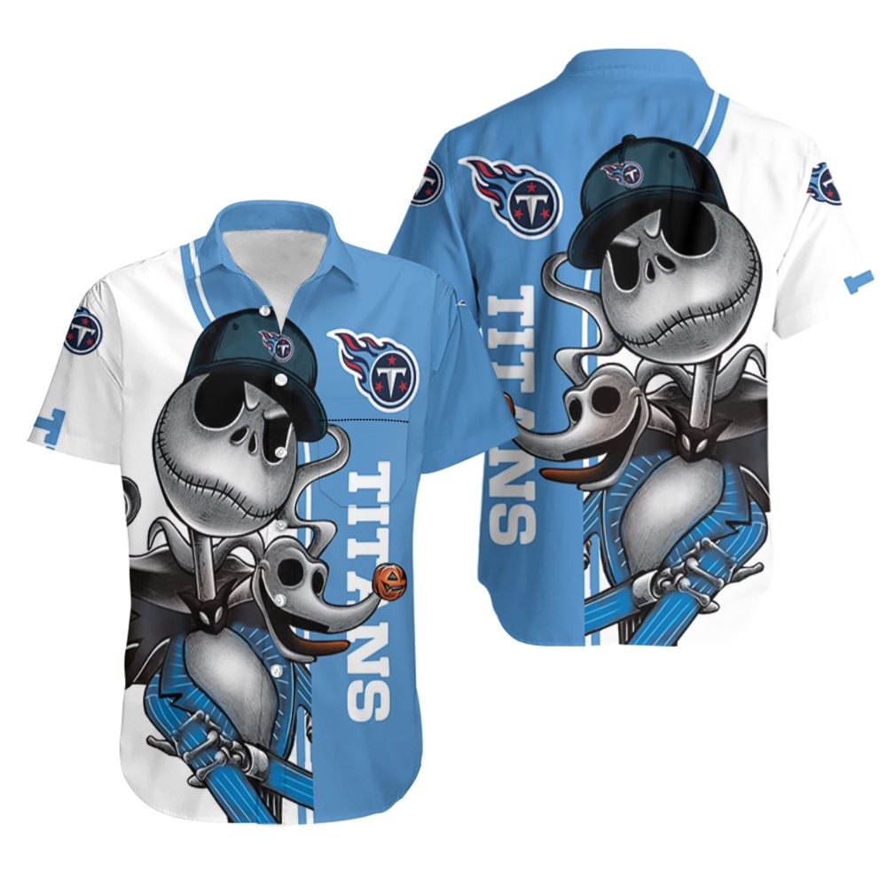 Tennessee Titans Jack Skellington And Zero Hawaiian Shirt