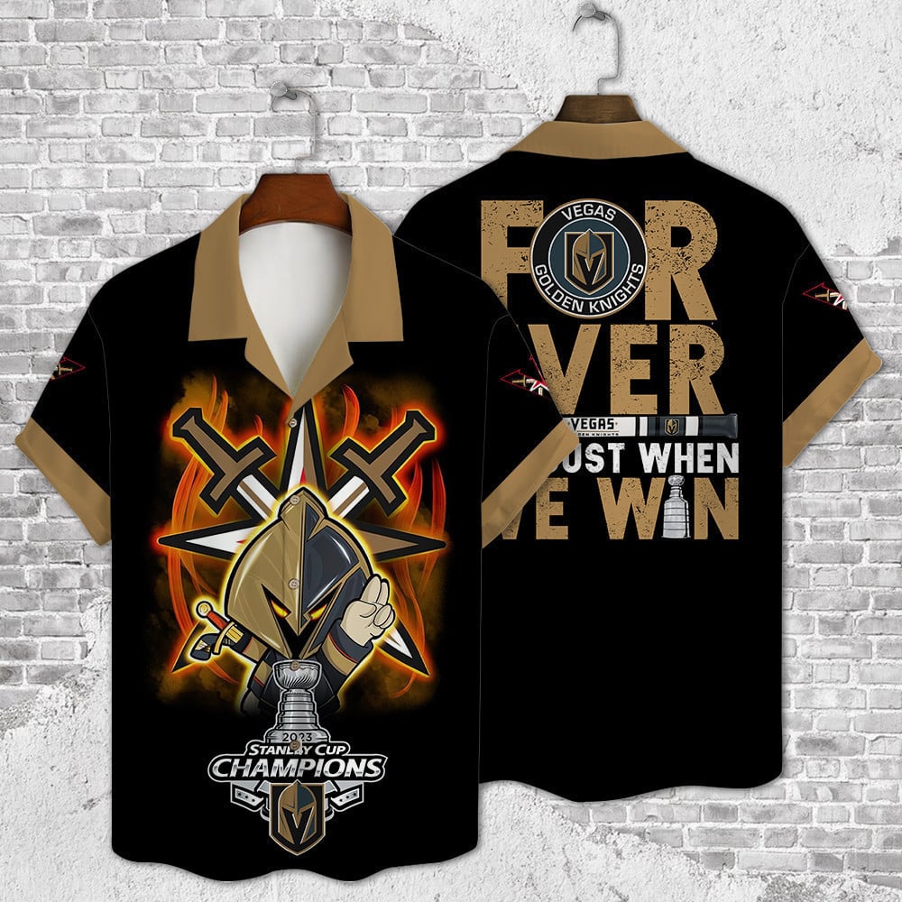 Vegas Golden Knights Fiery Victory Hawaiian Shirt