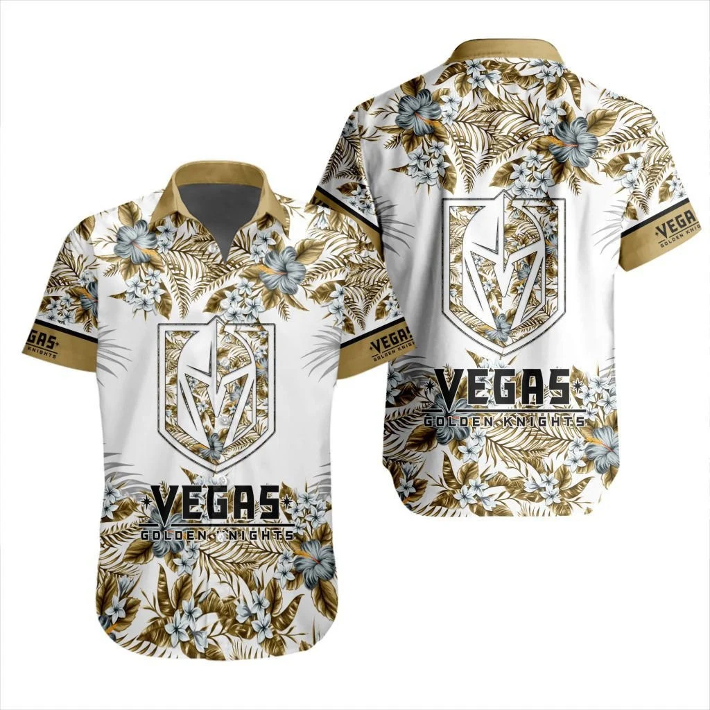 Vegas Golden Knights Floral Majesty Hawaiian Shirt