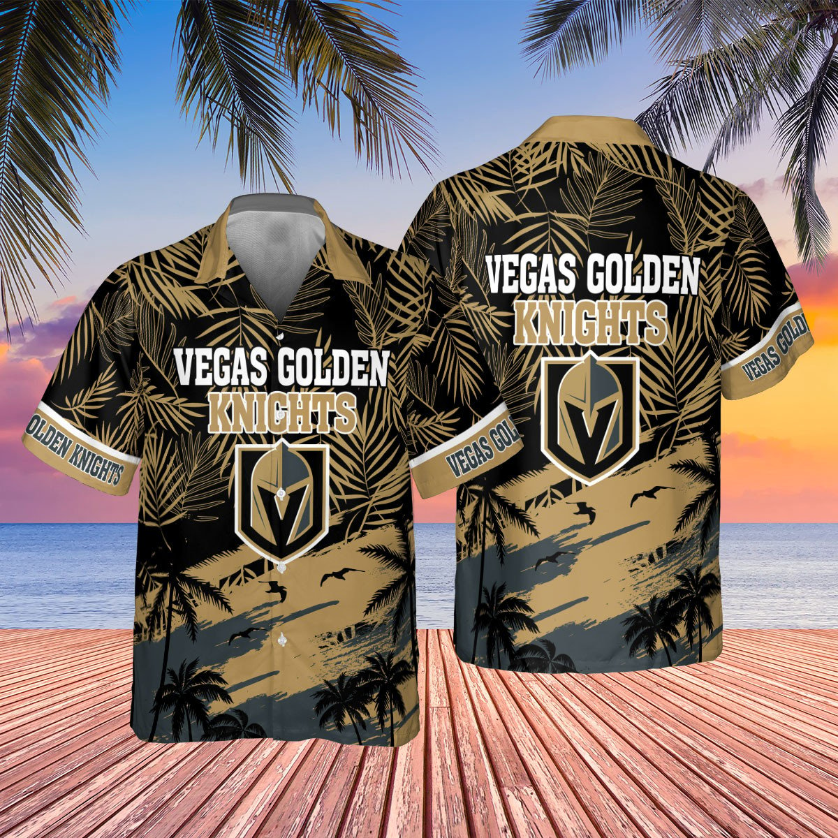 Vegas Golden Knights Sunset Elite Hawaiian Shirt