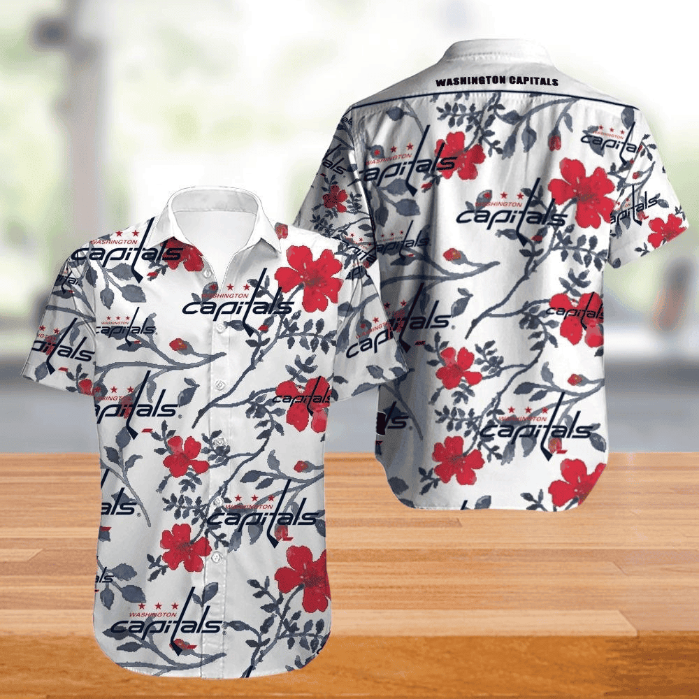 Washington Capitals Floral Elegance Hawaiian Shirt