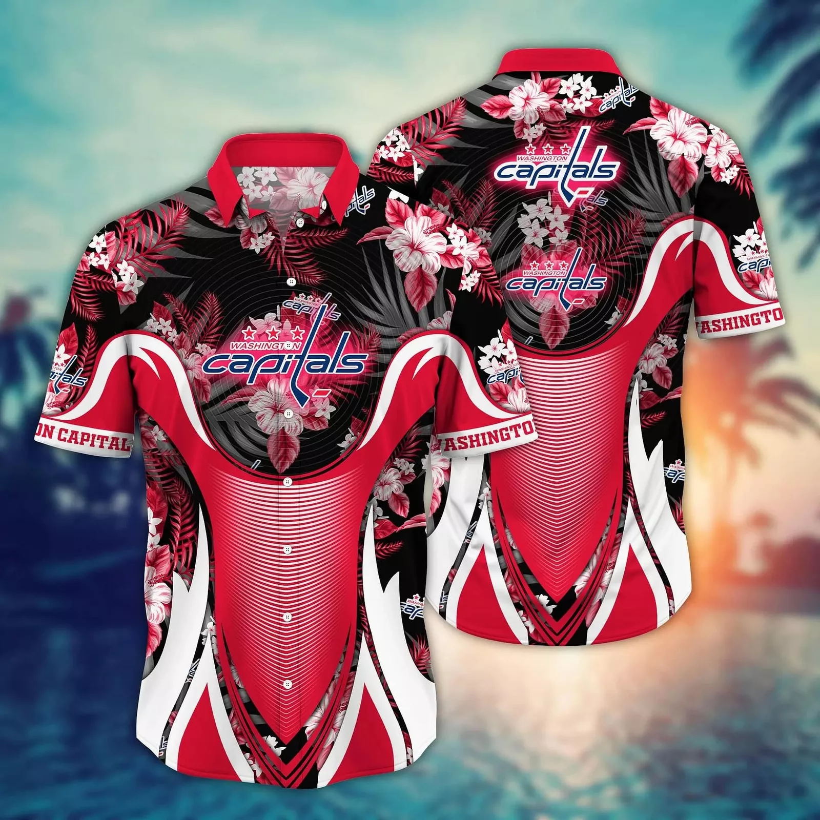 Washington Capitals Tropical Wave Hawaiian Shirt