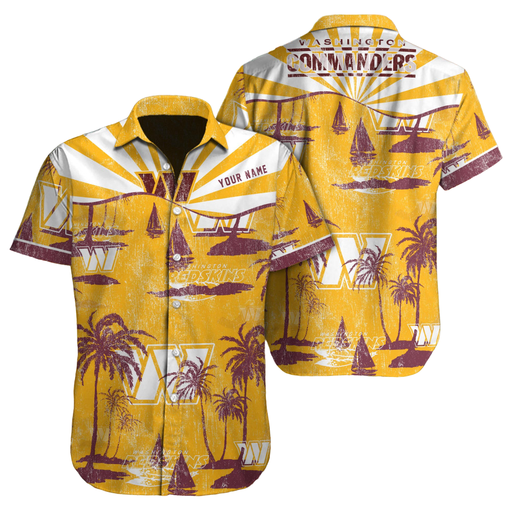 Washington Commanders Golden Sail Hawaiian Shirt