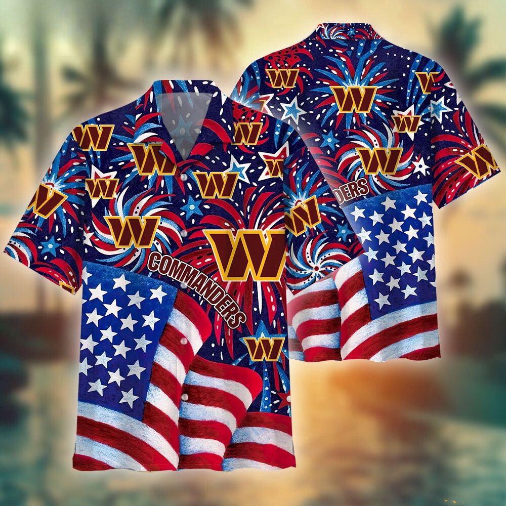 Washington Commanders Patriotic Celebration Hawaiian Shirt