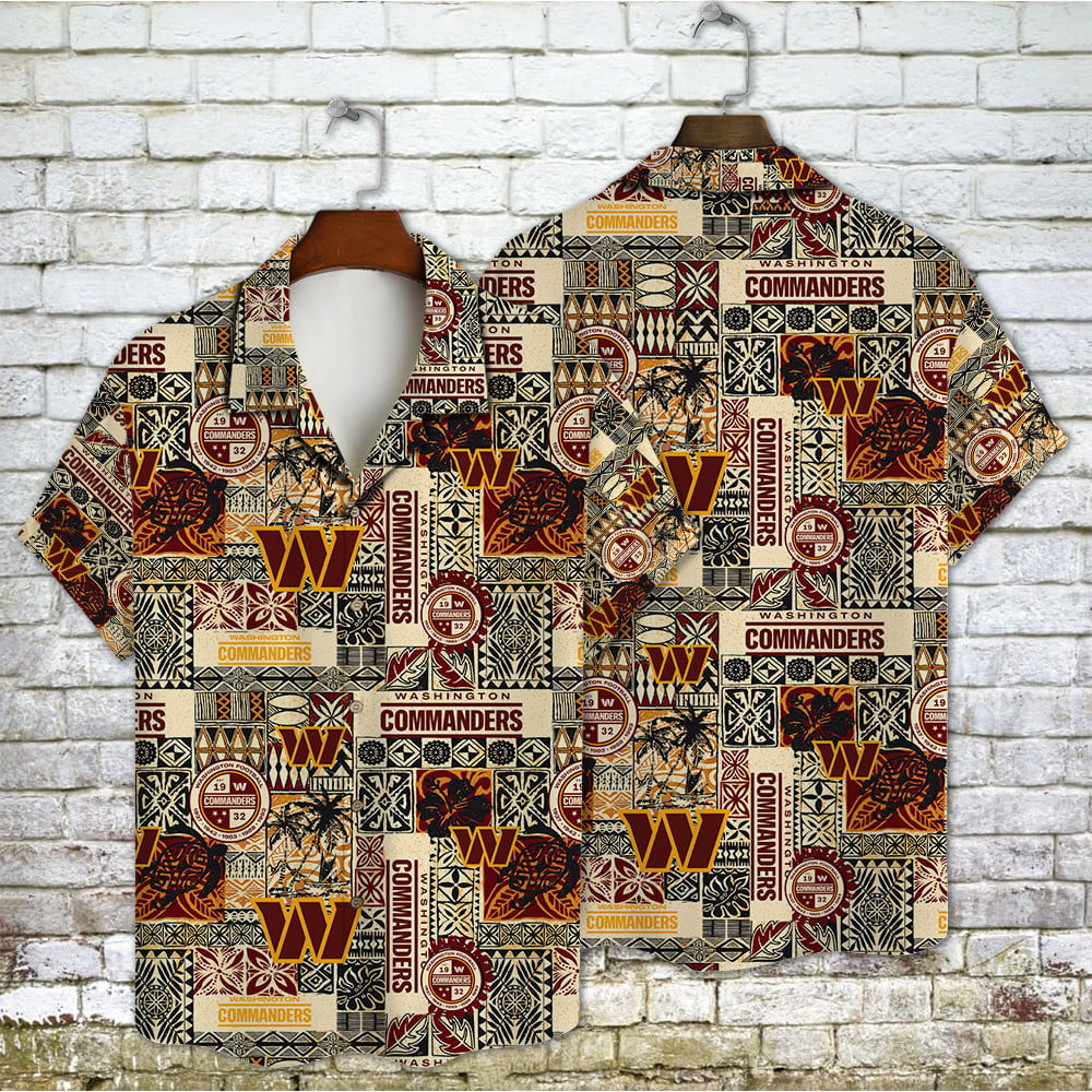 Washington Commanders Tribal Patchwork Hawaiian Shirt