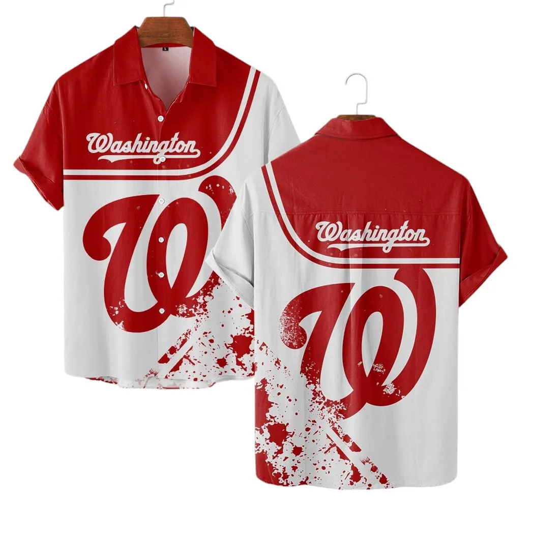 Washington Nationals Sunset Palms Hawaiian Shirt