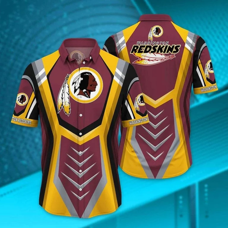 Washington Redskins Bold Chevron Hawaiian Shirt