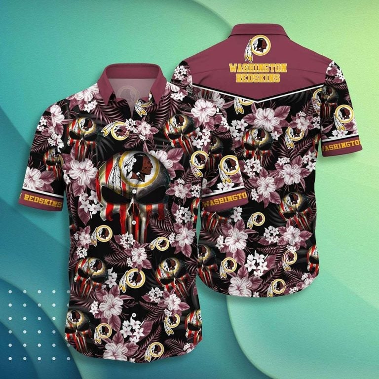 Washington Redskins Floral Freedom Hawaiian Shirt