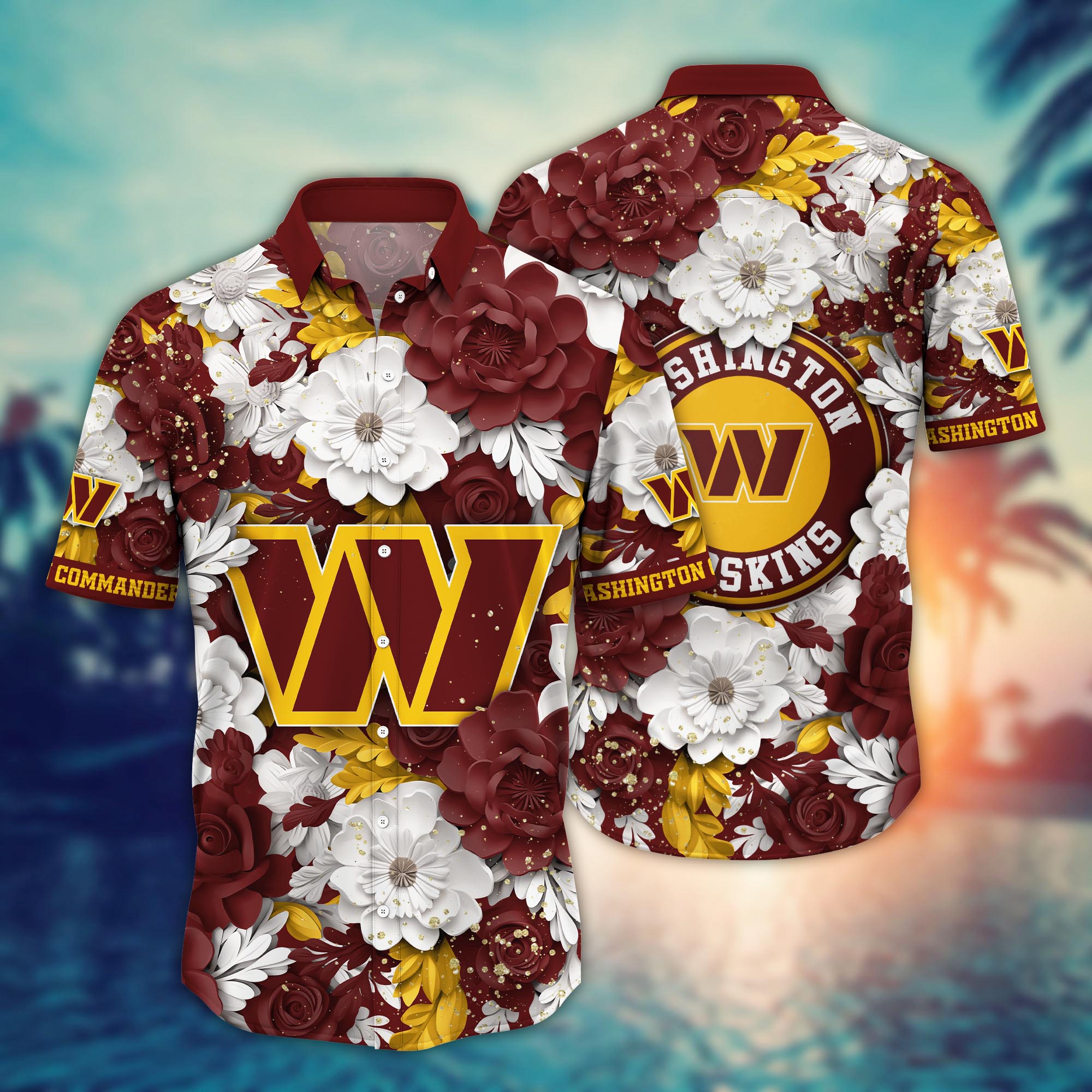 Washington Redskins Floral Pride Hawaiian Shirt